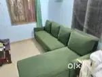 Sofa cum bed with leg extension (cushions included)