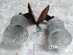 Decorative Wall mounted Lamp with Hand-Decorated Glass Shade
