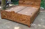 Solid wood bed