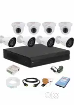 CP PLUS 8 CHANNEL DVR OUTDOOR CAMERA 2.4MP 4 PCS , INDOOR CAMERA 4PCS