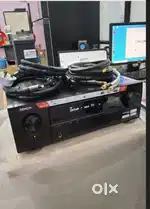Av receiver and speakers, powered subwoofer