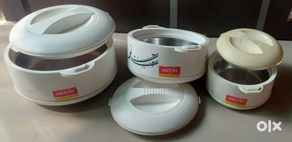 Milton Casserole Set Of 3.White in Colour