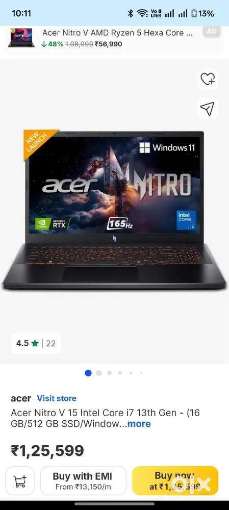 ACER NITRO V15 RTX 5050 i7
