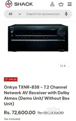 Onkyo TX-NR838 7.2 9.2 Processing Dolby Atmos 4k Ultra HD Blue AirPlay