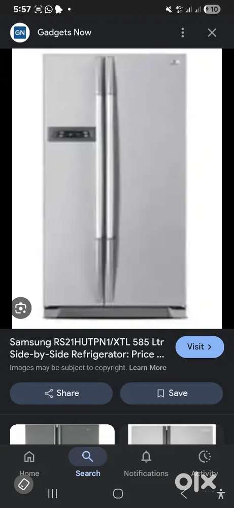 Samsung 585 ltr side by side refrigerator silver