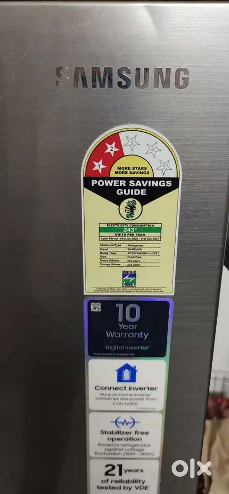253 litre samsung double door fridge