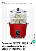 Panasonic SR-WA18H SS 1.8 Liters Automatic Cooker Steamer -Red Maroo