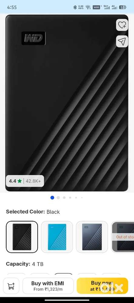 (SEAL PACKED), WD Passport 4TB Portable Hard Disk
