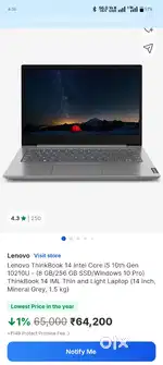 i5 10th Gen 8 GB RAM 256GB SSD