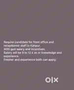 Front office and receptionist staff require