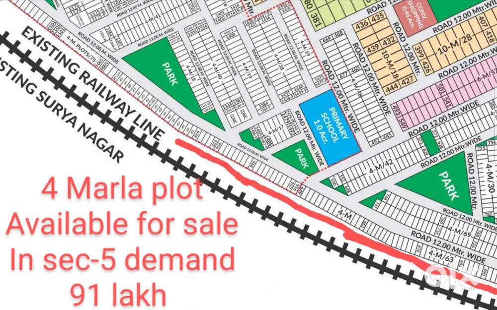 4 Marla plot available for sale in sec-5