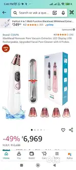 Blackhead Remover Pore Vacuum Extractor, LED Display USB Rechargeable