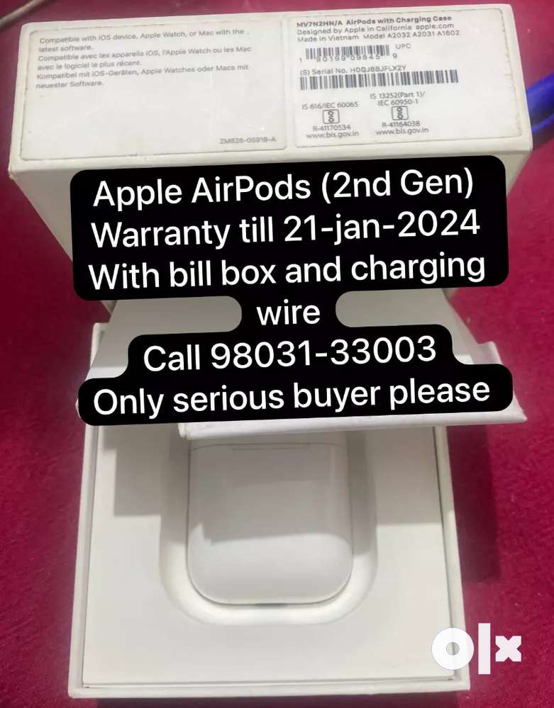 Apple airpods 2nd gen with warranty