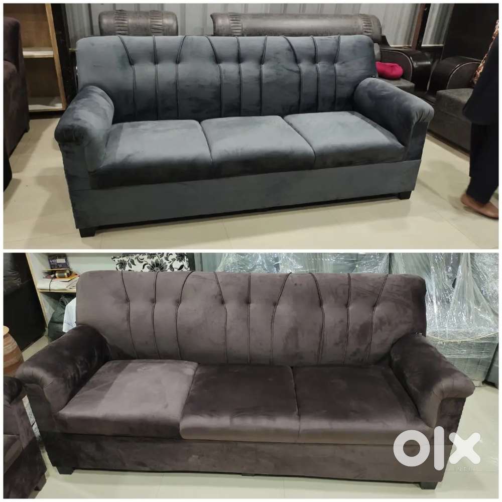 Floral design fabric 3 seater sofa