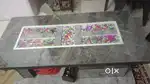 Rectangular table with glass
