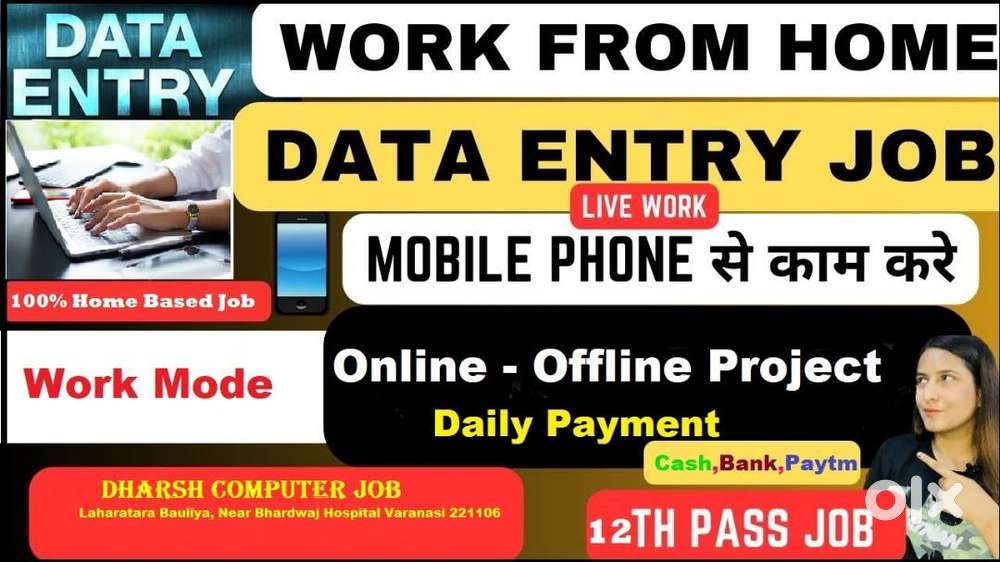 Online -Offline Mobile & Pc  Home Based Data Entry Job Daily Payment .