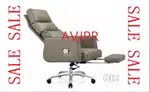 Office Executive Chairs Cowhide Swivel Chairs Telescopic-Footrest
