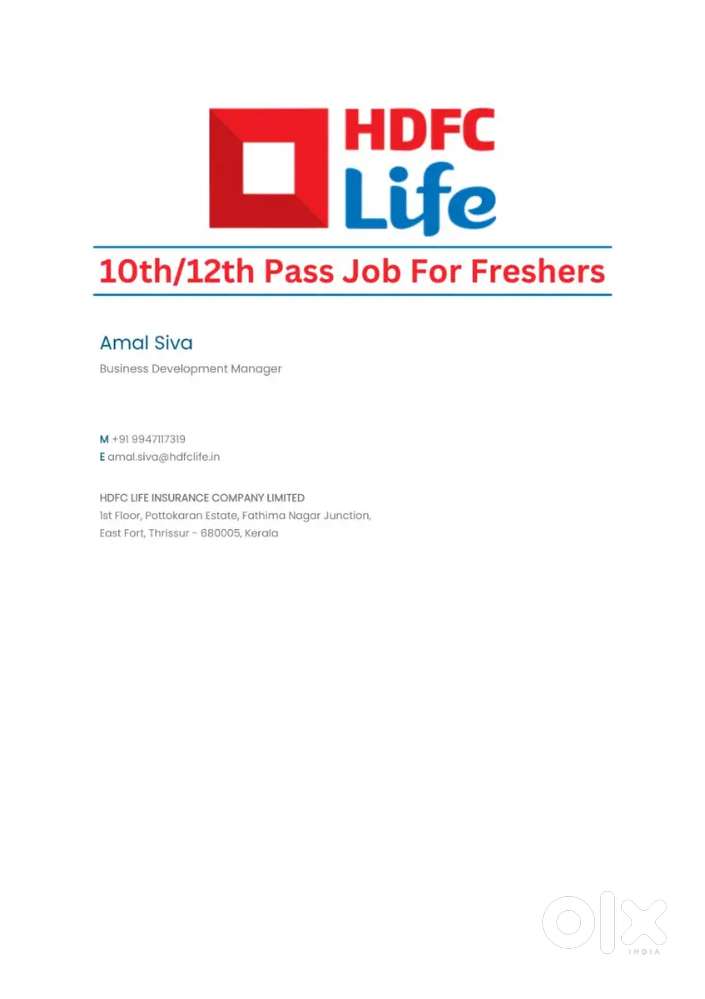 Financial Consultant – Part Time / Full Time (HDFC Life)