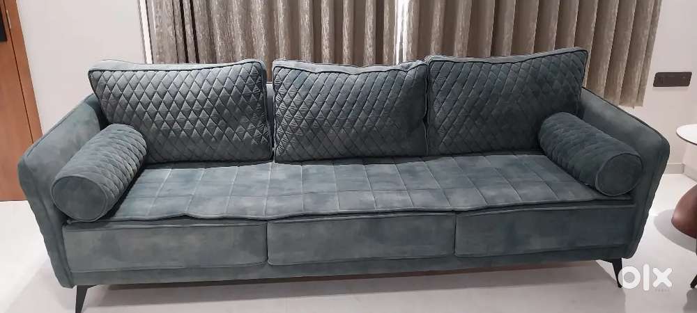 blue greenish  sofa with set of 3 piece
