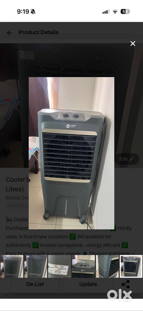 Cooler for Sale – Orient Electric (65 Litres)
