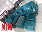 (NEW)DESIGNERS L CORNER SOFA + CENTRE TABLE + 2 PUFFY