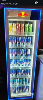Red bull fridge slim long length 4 feet brand New