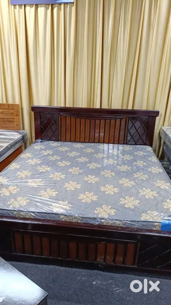 Premium Quality Wooden Double Bed - Modern Design