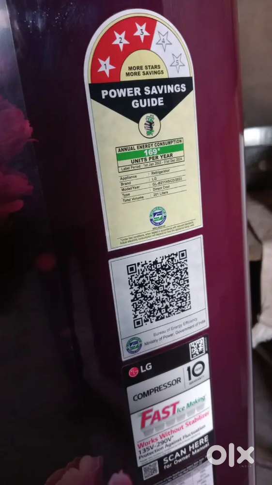 LG 3 STAR REFRIGERATOR BRAND NEW 201 LITRE model GL- B211HSCD