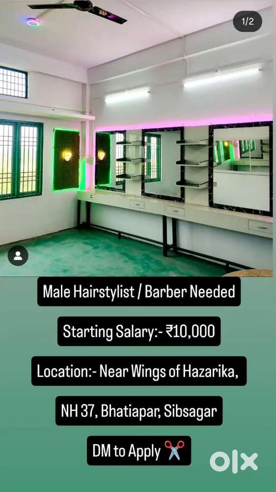 “Hairstylist / Barber Needed
Starting Salary
