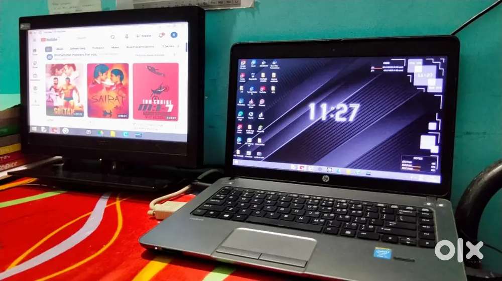 Hp i7 laptop with monitor full setup outstanding condition