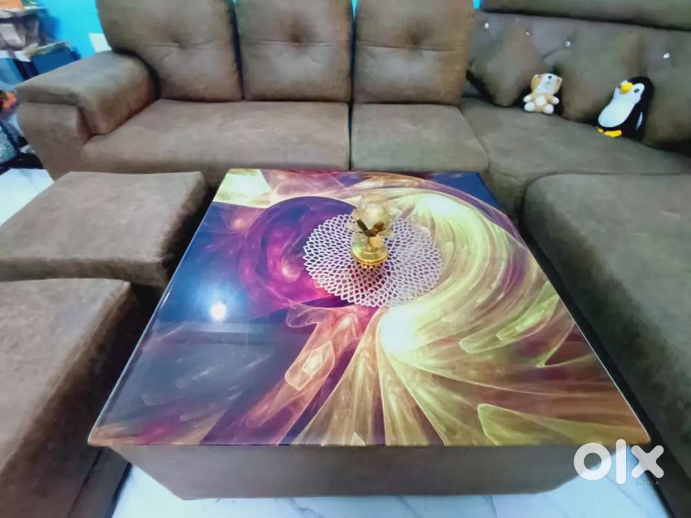11 SEATER SOFA WITH TABLE AND TWO STOOLS