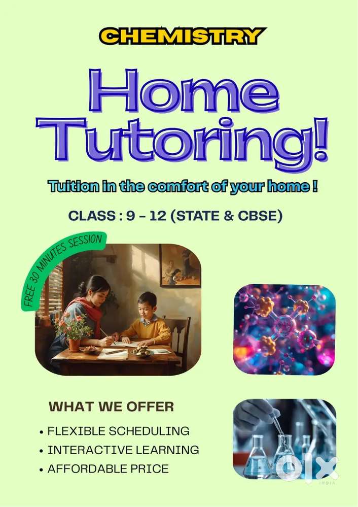 Chemistry tuition for classes 9 - 12 (CBSE & State)