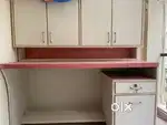 study desk with attached storage