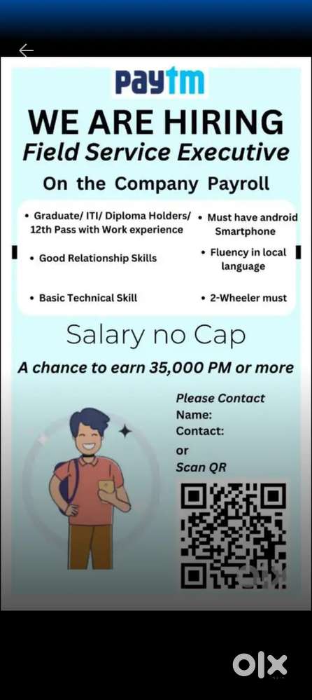 PAYTM FIELD SERVICE EXECUTIVE JOB