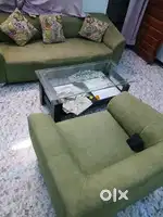 Sofa set full, tabel, bad, wooden Almari, cooler,sleep well ,chair
