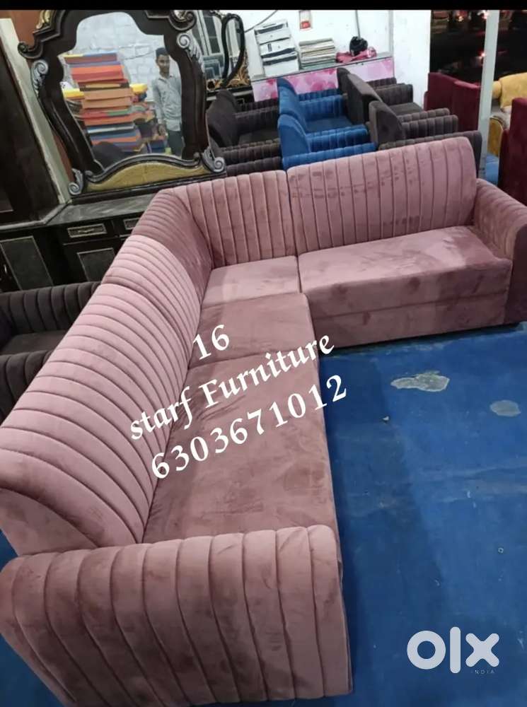 L Shape Sofa set with strype stitching available in Starf Furniture