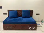 Sofa cum bed heavy wood and sleepwell brand foam