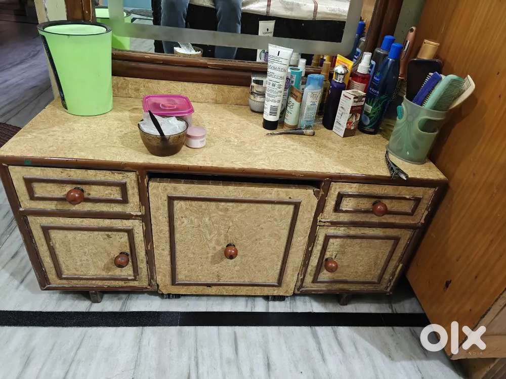 Dressing table made of solid heavy wood.