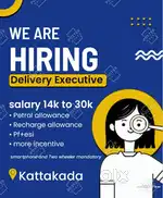 Urgently hiring delivery executive.Age limit above 18 yrs
