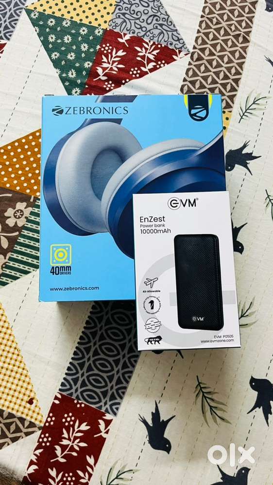 Zebronics paradise neoR headphones and GVM 10000 power bank