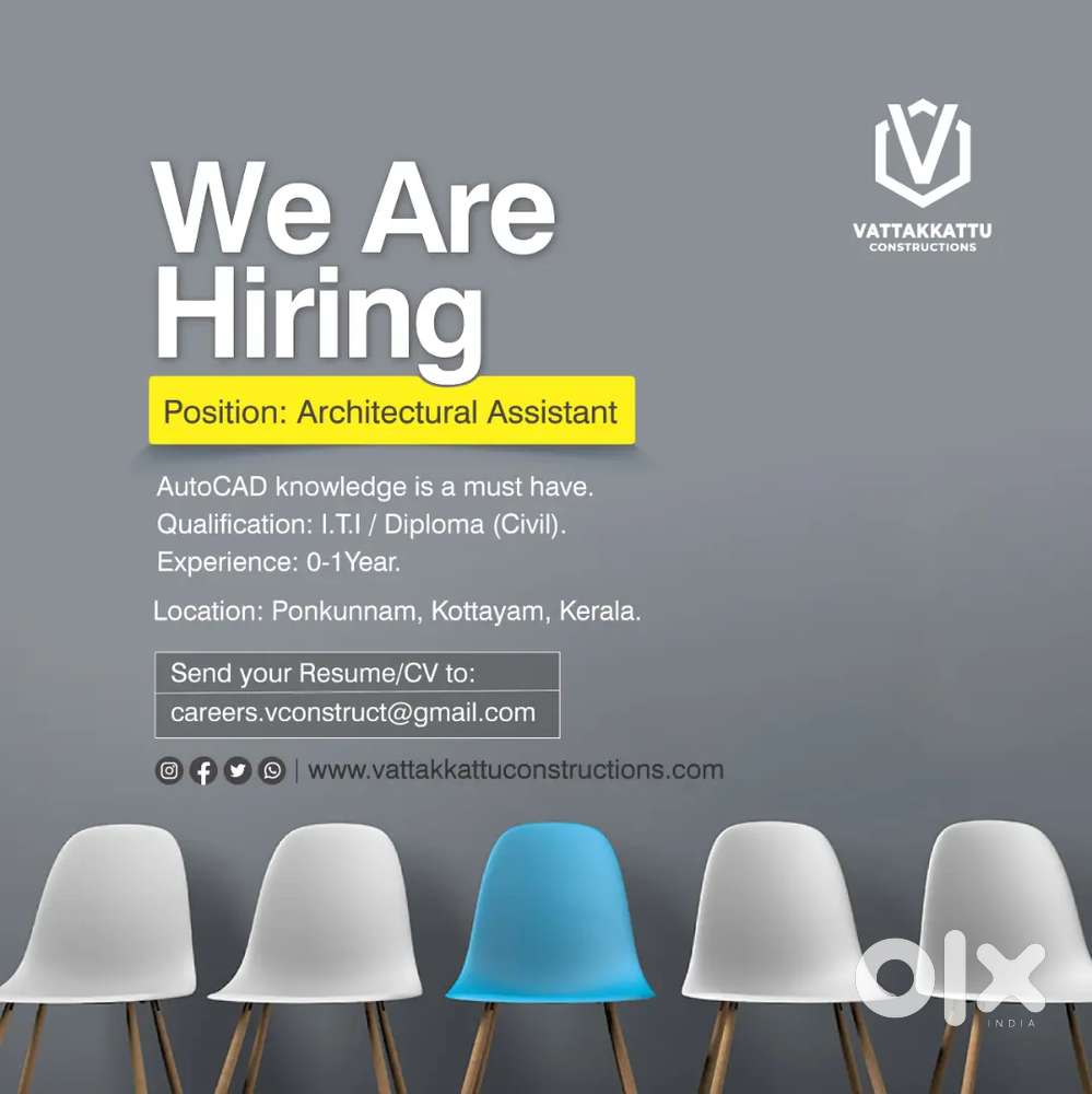 Wanted CIVIL DRAFTSMAN + OFFICE ASSISTANT @ PONKUNNAM