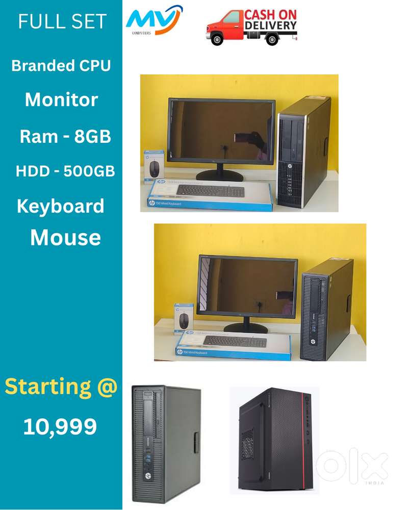 Warranty  CPU -Branded  Monitor Graphics  Keyboard Mouse  Ram - 8GB DD