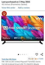 Vw TV 43inch Full HD