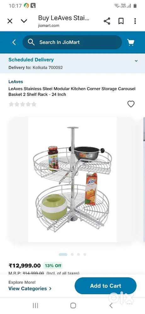 KITCHEN CORNER STORAGE ALMOST NEW FOR SALE