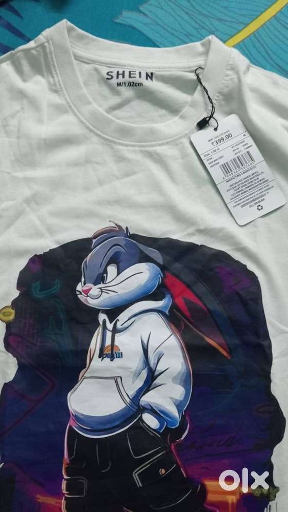 Shein Short Sleeves Graphic Chest Print Tshirt 100% Cotton