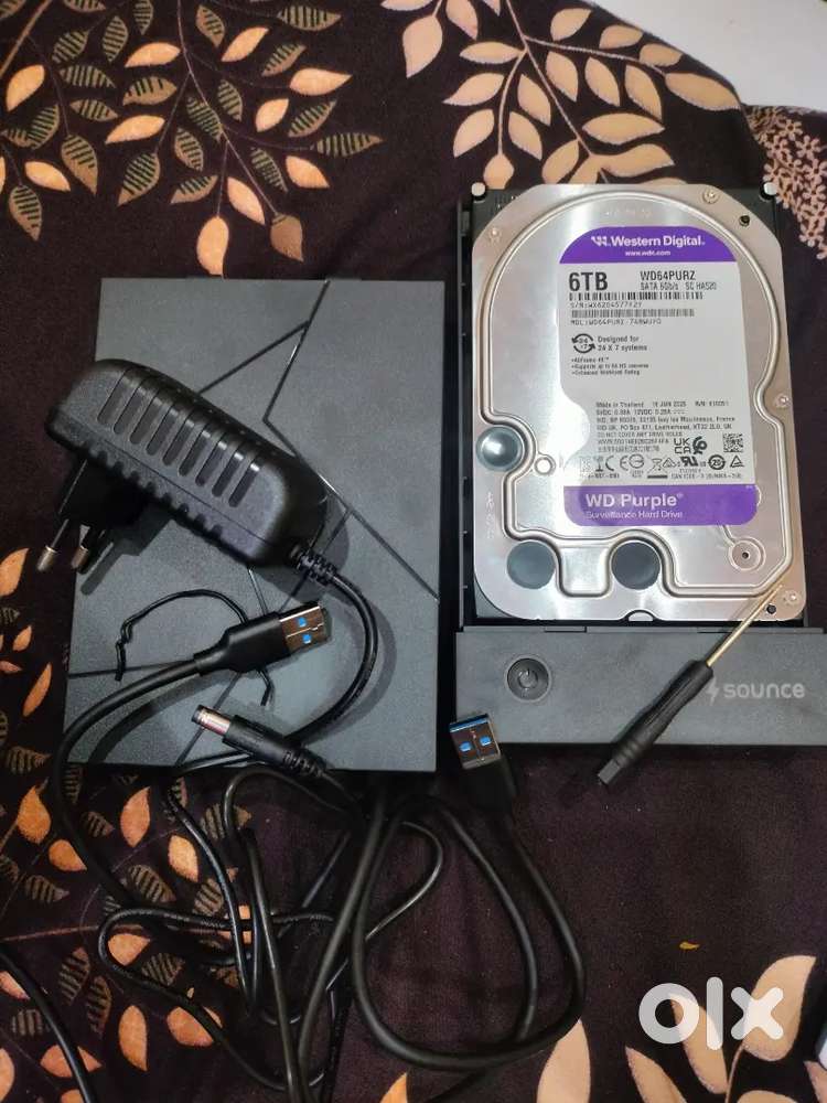 Brand new WD purple 6TB HDD with plug and play case