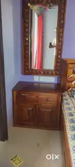 Solid wood Dressing mirror with small almirah