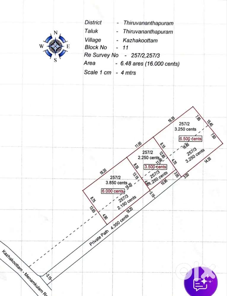 HOUSE PLOT FOR SALE @ KAZHAKKUTTAM