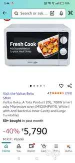Brand New Voltas Beko 20L Microwave – Just ₹3,500 (Sealed Pack)