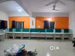 Office workstation. Glass partition. Floor mats. Almuniam Work